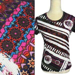 Ink n Burn fitted‎ workout active fitness colorful tee shirt, small